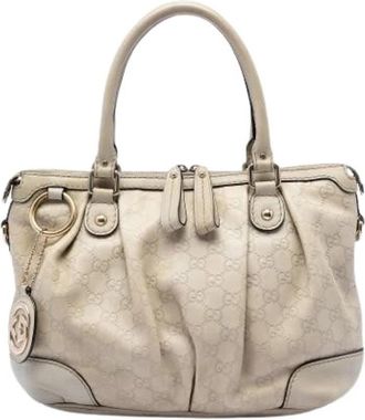 Gucci Pre-owned Sukey Handbag - Dames - Vintage Handtas - Beige - ONE Size - Leer - Vintage