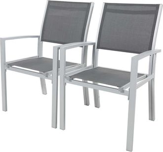 Habitat et Jardin Habitat Et Jardin - Juego De 2 Sillas Para Jard&iacute;n- Textileno tropic - Phoenix - Gris Oscuro