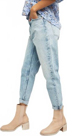 Free People Zuri Mom Jeans In Lived In Blue