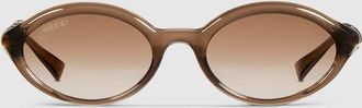 Gucci Oval Frame Sunglasses, Brown