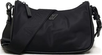 Emporio Armani Borsa a spalla con placca logo - Nero