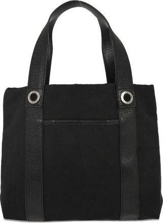 Bulgari 1990-2000s logomania canvas tote bag - Black