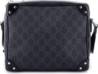 Gucci Trunk Shoulder Bag GG Coated Canvas with Studded Leather (Authentic Pre-Loved)