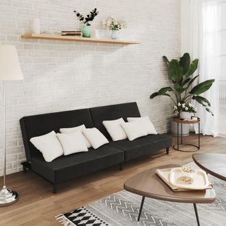 vidaXL Sof&aacute; Cama De 2 Plazas Terciopelo Negro Vidaxl