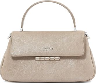 Kate Spade New York small grace glitter suede top handle bag in Silver at Nordstrom Rack