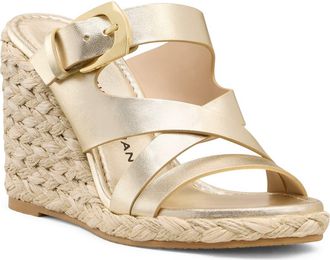 Stuart Weitzman Sai Wedge Sandal in Light Gold at Nordstrom, Size 10.5