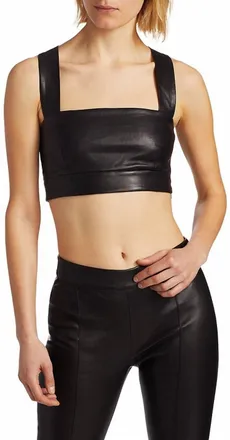 Rosetta Getty Cross Back Bra Top In Black