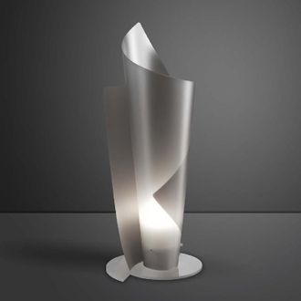 Linea Zero L&aacute;mpara De Mesa En Polilux Vela Plata Di&aacute;metro 19 X H50 Cm