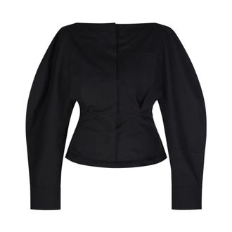 Jacquemus Dames, Blouses & Shirts, Zwart, Maat: XS Katoen