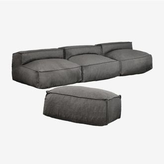 Sklum Sof&aacute; Modular De 3 Piezas Y Puff Para Jard&iacute;n Dojans Sklum