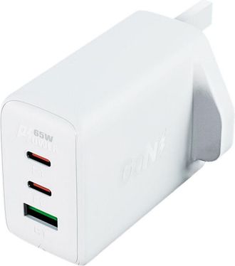 OEM Cargador De Pared Blanco Gan De 65 W (reino Unido), 1 Usb, 2 Usb-c Pd