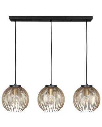 Eglo Eglo Venezuela 3 Light Linear Pendant With Black Finish & Matte Gold Metal Shade