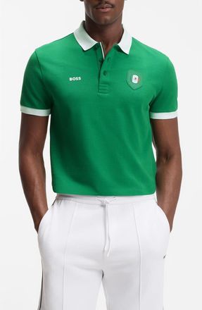 BOSS Lux Paddy Cotton Polo in Brt Grn at Nordstrom, Size X-Large