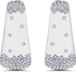 Christian Siriano Cubic Zirconia Sprinkle Triangle Stud Earrings in Silver at Nordstrom Rack
