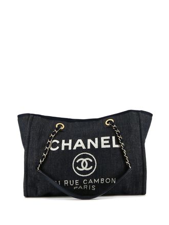 Chanel 2013 Deauville canvas tote bag - Blue