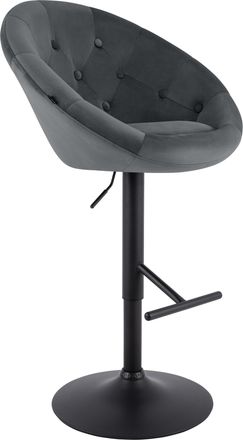 Clp Taburete De Bar London De Terciopelo Gris Oscuro Negro