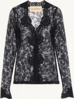 Valentino Stretch Lace Cardigan Wo