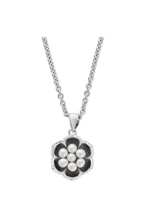 Lucy Quartermaine Royal Pearl Flower Pendant in Sterling Silver at Nordstrom, Size 18