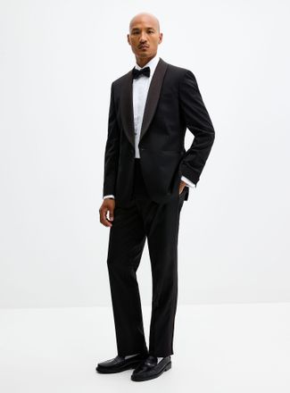 Le 31 Mens Satiny band tuxedo pant Wool weave by Marzotto London fit - Slim straight