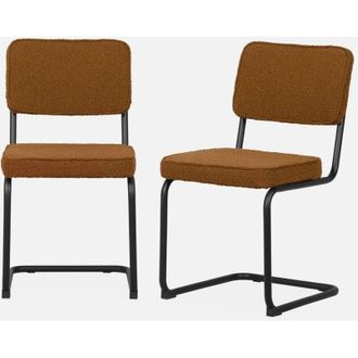 Sweeek Sillas basculantes de borreguito texturizado, set de 2