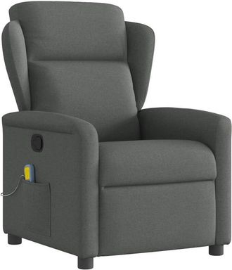 vidaXL Vidaxl - Sillón de masaje reclinable de tela gris oscuro