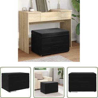 vidaXL vidaXL Sedia in legno - Pouf Nero 61 x 41 x 40 cm Velluto e Legno Ingegnerizzato