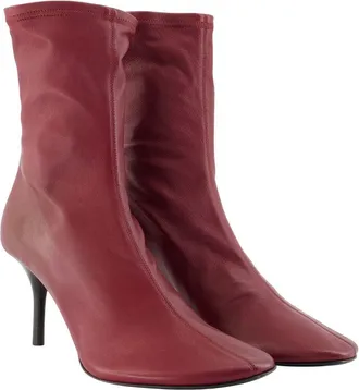 Acne Studios Womens Lambskin Leather Ankle Boot Burgundy