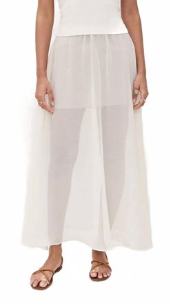 Enza Costa Crinkled Chiffon Skirt In Off White