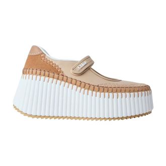Chlo&eacute; Wedges, female, Brown, Size: 10 US Nama Platform Sneakers