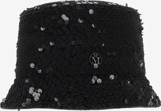 Maison Michel Womens Kendall Cloche Hat Black Rabbit Felt