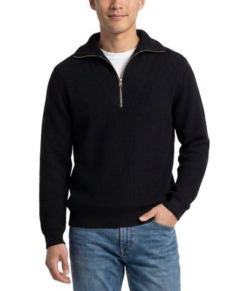 Naadam Wool & Cashmere-Blend 1/4-Zip Mock Neck Sweater