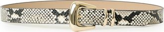 B-Low The Belt Milan Python Print Leather Belt in White/Gold at Nordstrom, Size Small