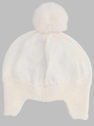 Moschino MUX064B_LHE6610063 Teddy Bear Intarsia Winter Hat - White