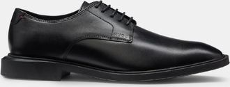 HUGO BOSS Hugo Mens Gryff Leather Derby Shoes in Black - Size UK 12