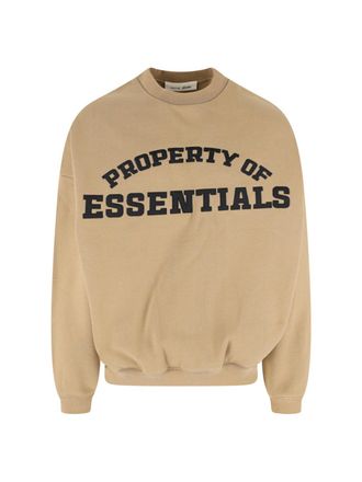 Fear of God Neutral Relaxed Arched Logo Cropped Sweatshirt