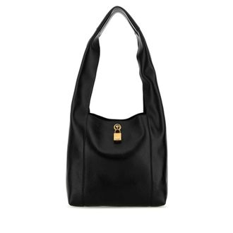 Saint Laurent Black Leather Tanger Shopping Bag