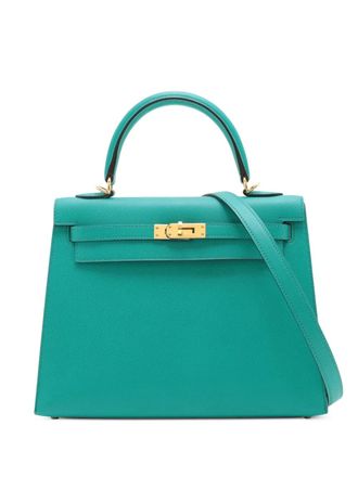 Hermès 2016 Epsom Kelly II Sellier 25 satchel - women - Calf Leather/Leather - One Size - Blue