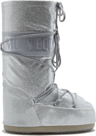 Moon Boot Glitter Icon Zilver Laarzen - Dames - Winterlaarzen - Grijs - 39 EU - Schoenen