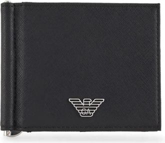 Emporio Armani Klassieke Portemonnee - Heren - Portefeuilles - Zwart - ONE Size - Leer - Accessoires
