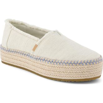 Toms Valencia Platform Espadrille in White Multi at Nordstrom, Size 6.5