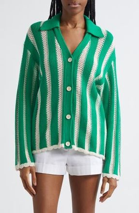 Stine Goya Stripe Knit Cardigan in Green Stripes at Nordstrom Rack, Size Small