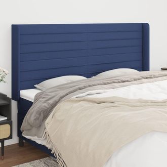 vidaXL Cabecero Con Orejas De Tela Azul 163x16x118/128 Cm Vidaxl