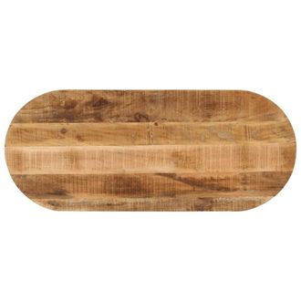 Berkfield Home Table Top 120x50x3.8 cm Oval Solid Wood Rough Mango in Brown