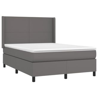 vidaXL Vidaxl - Giroletto Molle Con Materasso E Led Grigio 140x200cm Similpelle