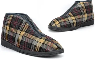 Generic Sleepers Mens Boot Slippers Outdoor Slippers Bootie Slippers Ankle Slippers Slipper Boots Bootee Slippers Warm Fleecy Lining Thermal Slippers Grey (Na