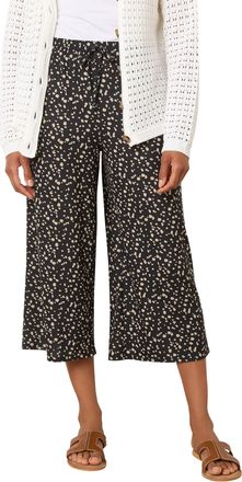 M&Co Womens Spot Print Wide Leg Culottes - Womens Black