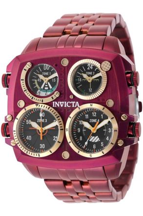 Invicta Aviator - Zulu Time 50656 Herenhorloge - Quartz Uurwerk - Roestvrij Staal met Zwarte Wijzerplaat - 50 mm