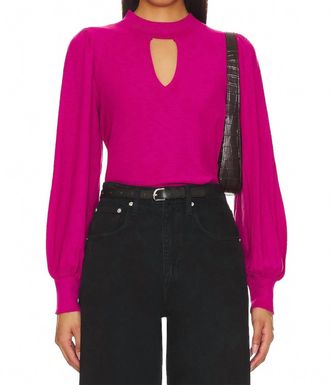 Nation Ltd Shelby Cut Out Tee In Miss Magenta