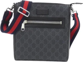 Gucci Black Gray Gg Supreme Shoulder Bag (Pre-Owned)