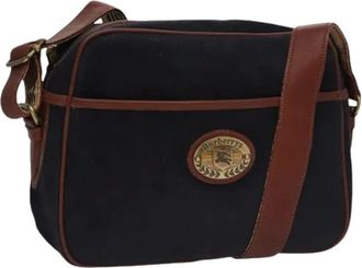 Burberry Pre-owned Cross Body Bags, female, Blue, Size: ONE SIZE Pre-owned Suede Shoulder Bag